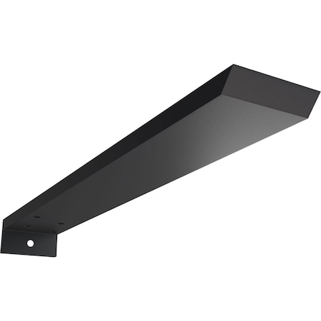 Ekena Millwork Hidden Floating Steel Heavy Duty Bracket w/ Flange, Powder Coated Black 2 1/2"W x 16"D x 1 1/2"H BKTM02X16X01HFPBL